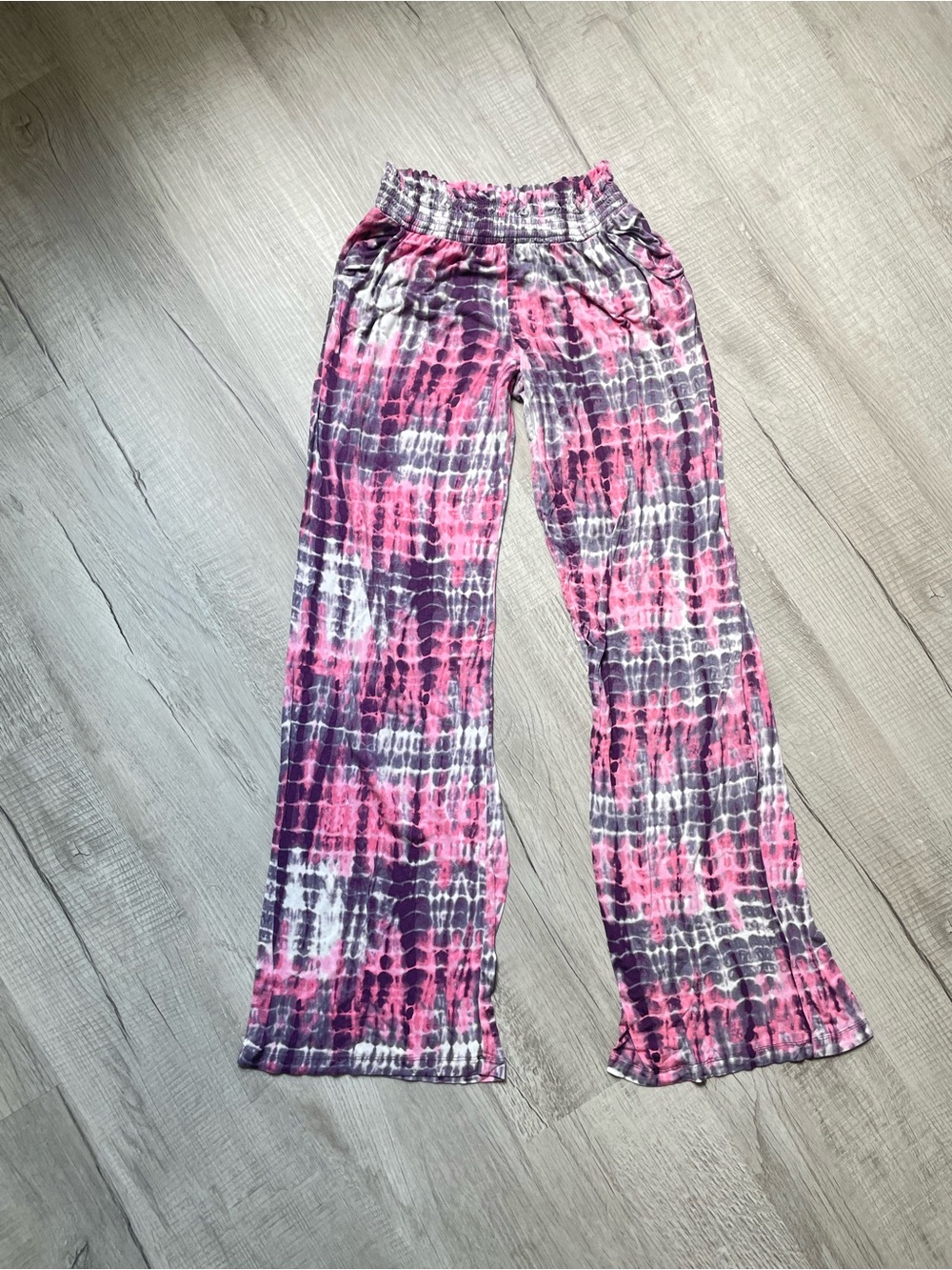 Pink & Purple Tie-Dye Wide Leg Yoga Pants
